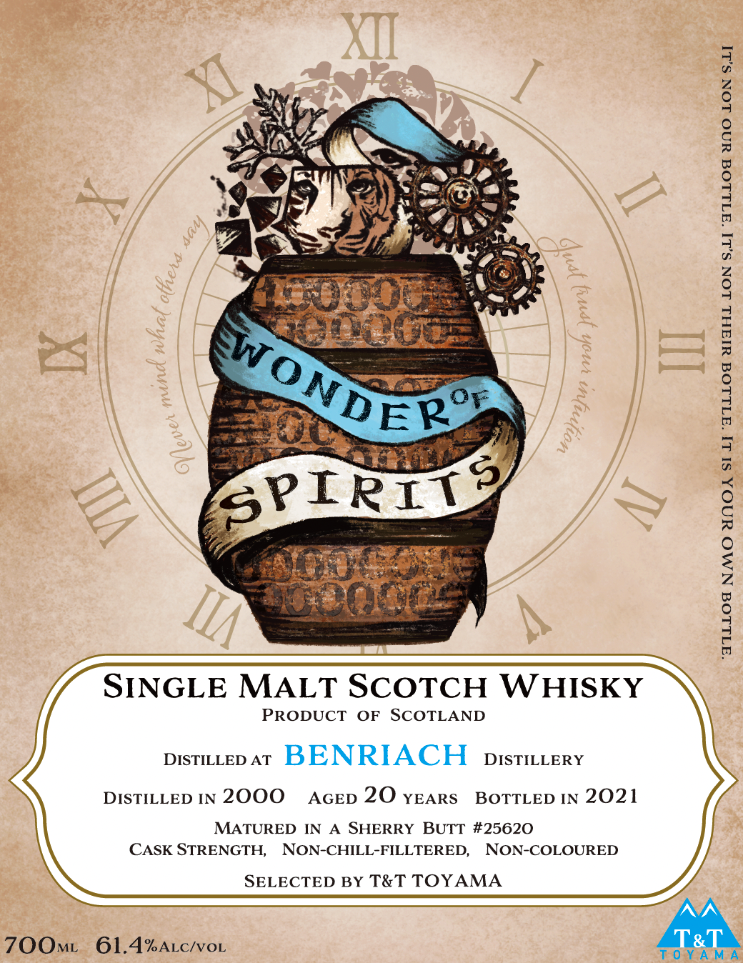 Benriach 2000 20-Year-Old 61.4% Sherry Butt / Wonder of Spirits T&T Toyama