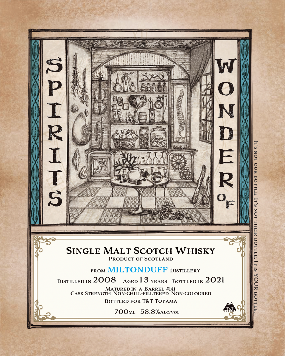 Miltonduff 2008 13-Year-Old 58.8% Barrel / Wonder of Spirits T&T Toyama