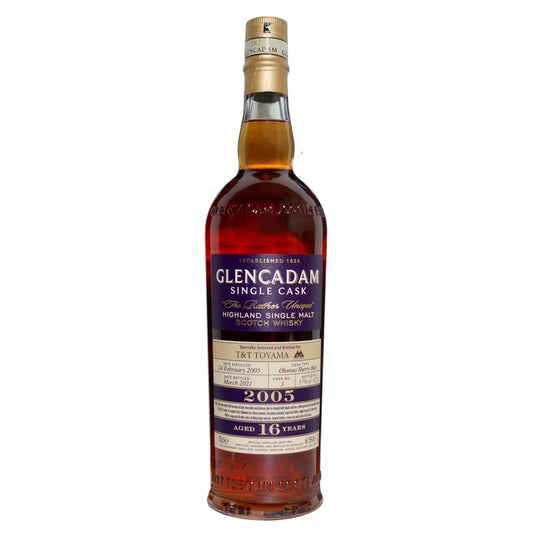 Glencadam 2005 16-Year-Old 61.5% Oloroso Sherry Butt / OB for T&T Toyama  OB: Abbreviation for Official Bottle